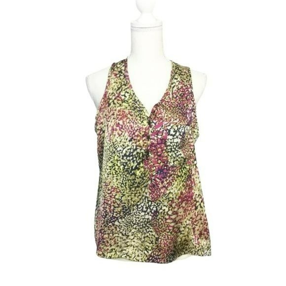 Hale Bob Tops - Hale Bob Silk Sleeveless Button Pocket Tank Top Size Large